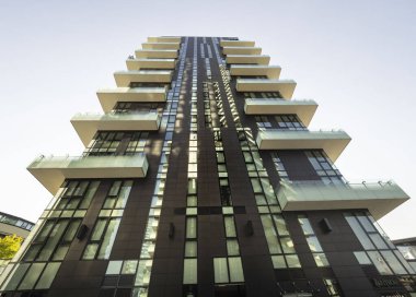 Yeni Porta Nuova bölgesi, modern skycraper, Lombardy, İtalya.