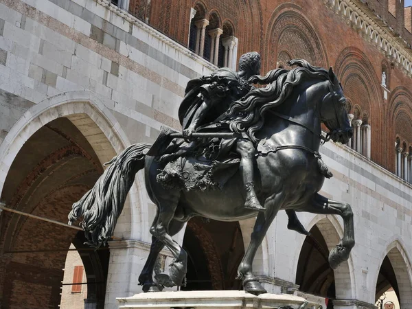 Estatua Caballo Bronce Piazza Dei Cavalli Piacenza Emilia Romagna Italia —  Fotos de Stock