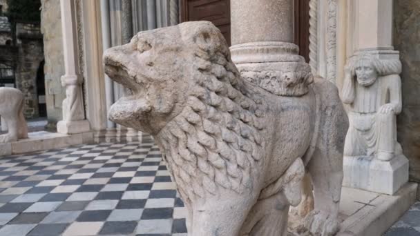 Puerta Los Leones Blancos Porta Dei Leoni Bianchi Basílica Santa — Vídeos de Stock