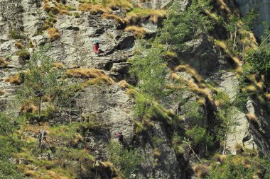 Gressoney Saint Jean manzarası, Aosta, İtalya.