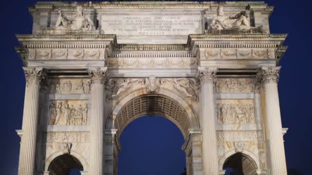 Arco Della Pace Nel Parco Sempione Milano — Video Stock