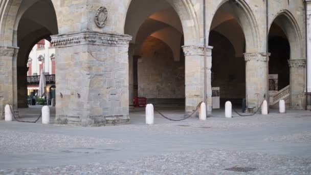 Náměstí Duomo Palazzo Della Ragione Bergamu Lombardie Itálie — Stock video