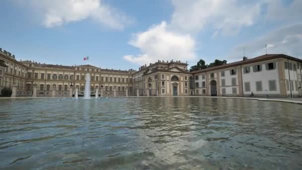 Villa Reale Palace Royal Gardens Big Fountain Neoclassical Building — Stock Video