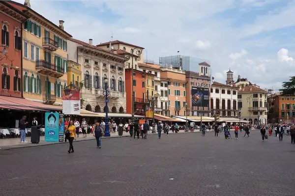 Piazza Bra Nel Centro Verona Città Veneto Italia — Foto Stock