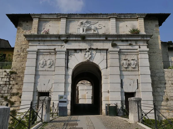 Porta Ingresso Castello Brescia Lombardia Italia — Foto Stock