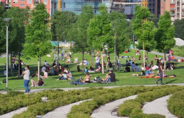 Milan, İtalya: Mayıs 2020: Milano 'daki 