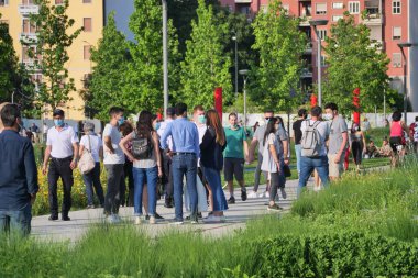 Milan, İtalya: Mayıs 2020: Milano 'daki 