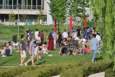 Milan, İtalya: Mayıs 2020: Milano 'daki 