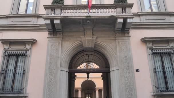 Oficinas Armani Sede Histórica Calle Borgonuovo Milán Lombardía — Vídeos de Stock