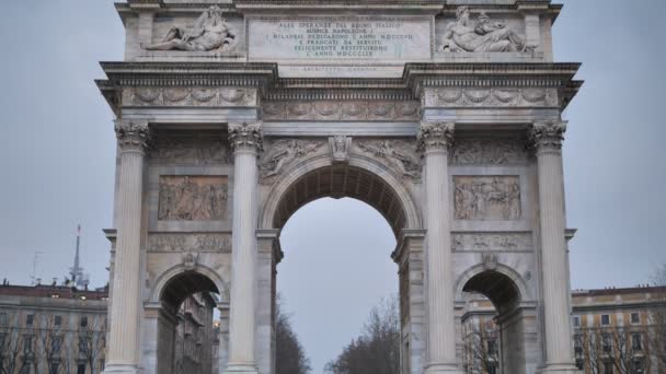 Arch Peace Square Milano Λομβαρδία Ιταλία — Αρχείο Βίντεο