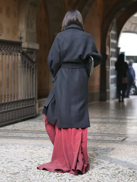 Show Girl Michela Coppa Street Style Outfit Calcaterra Επίδειξη Μόδας — Φωτογραφία Αρχείου