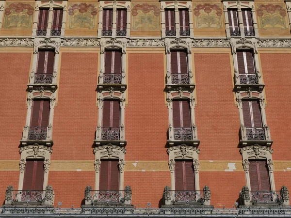 Histórico Grand Hotel Estilo Libertad Cerrado Detalles Fachada Ventanas Balcón —  Fotos de Stock