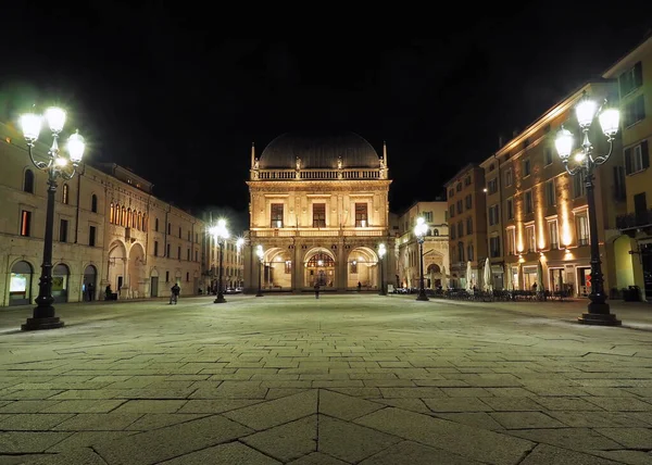 Piazza Della Loggia Night Brescia Lombardia Itália — Fotografia de Stock