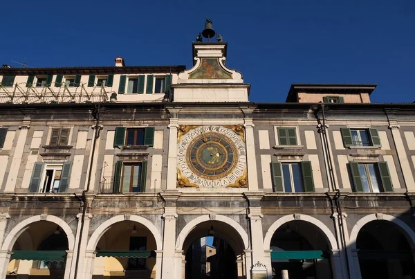 Gran Reloj Piazza Della Loggia Brescia Lombardía Italia — Foto de Stock