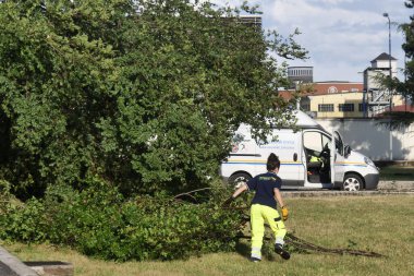 Bergamo 'da fırtına, büyük hasar, devrilmiş ağaçlar, çatılar açıldı ve sel baskını
