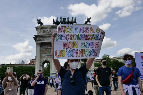 Milano Italien Sista Dagen Milano Pride Vecka Arch Peace Square — Stockfoto