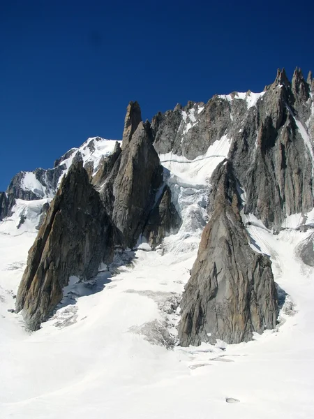Montagne alpi neve vista panoramica Monte Bianco — Foto Stock