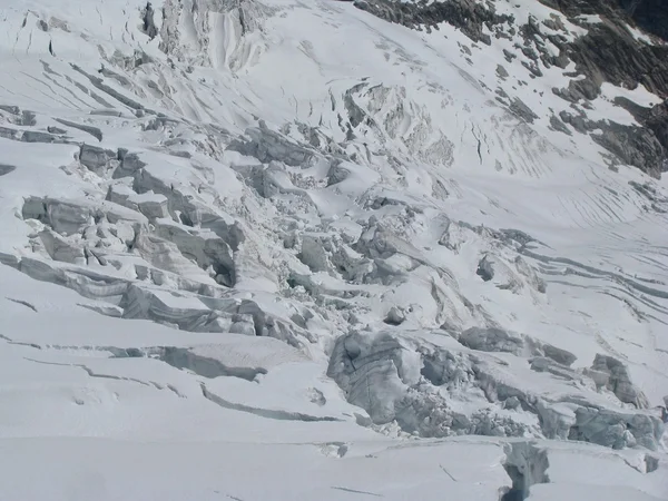 Montagne alpi neve galcier crepacci Monte Bianco — Foto Stock