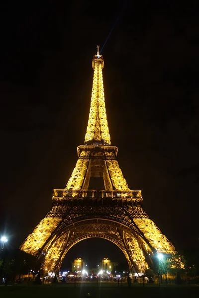 Vista Notturna Della Torre Eiffel Francia — Foto Stock