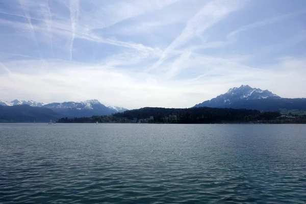 Luzern Pohled Jezero Švýcarsku — Stock fotografie