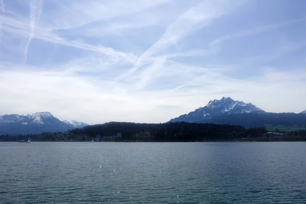 Luzern Pohled Jezero Švýcarsku — Stock fotografie