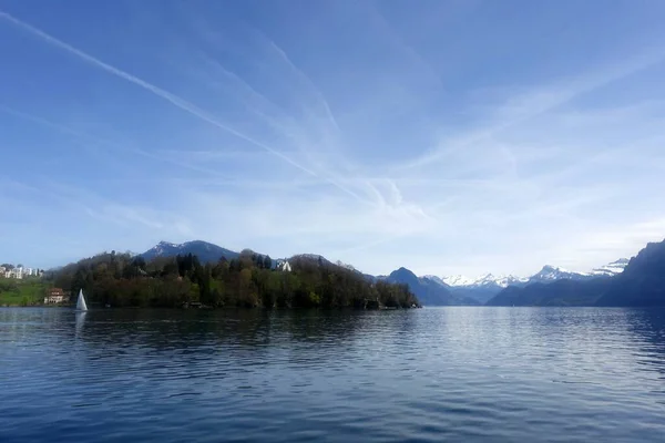 Lucerna Vista Lago Svizzera — Foto Stock