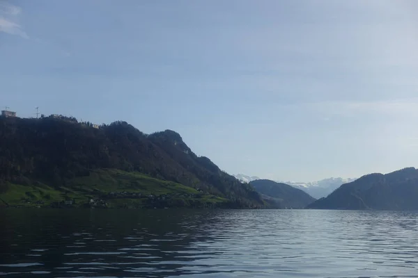 Luzern Θέα Στη Λίμνη Στο Ελβετικό — Φωτογραφία Αρχείου