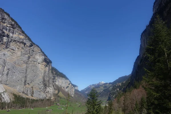 Paisaje Natural Montañas Nevadas Tomadas Interlaken Suiza — Foto de Stock