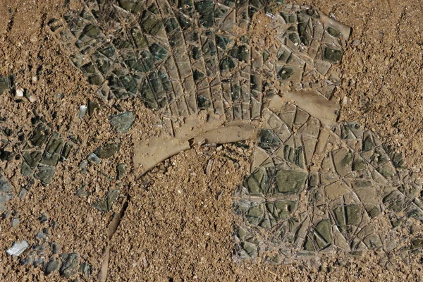 Belgili tanımlık kırık cam cam kum