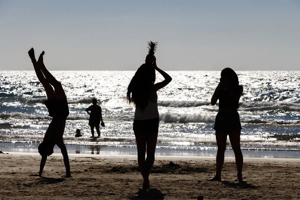 Neşeli gençler kumsalda