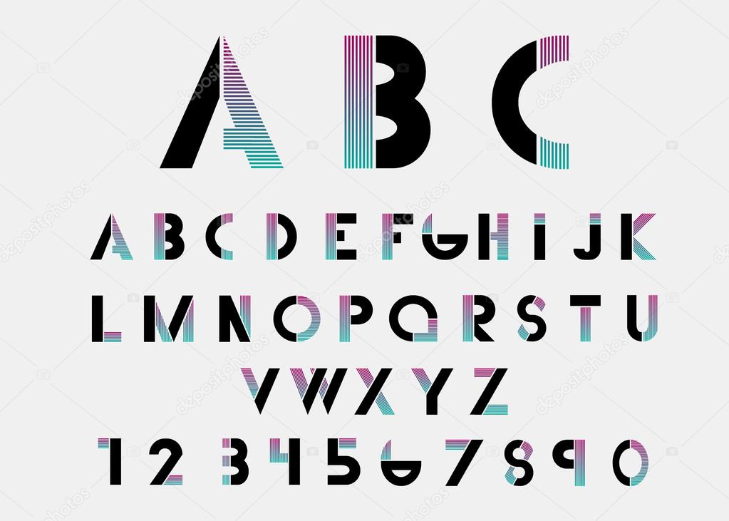 Color alphabetic fonts and numbers