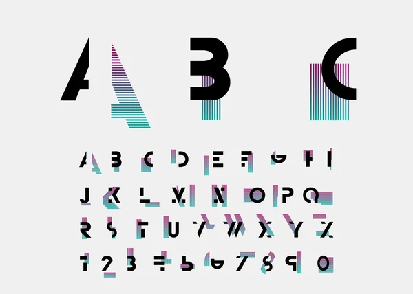 Black alphabetic fonts. — Stock Vector