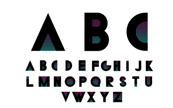 Zwarte alfabetische lettertypen — Stockvector