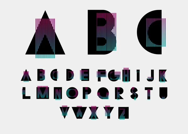 Чёрные алфавитные шрифты — стоковый вектор