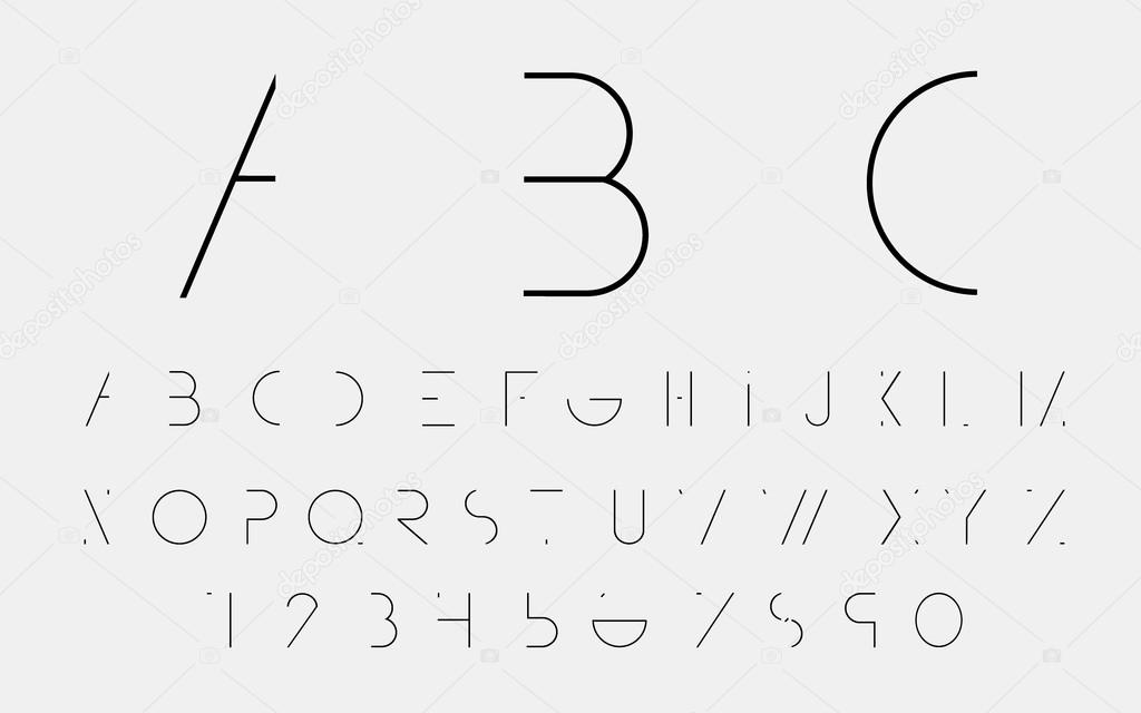 Black alphabetic fonts