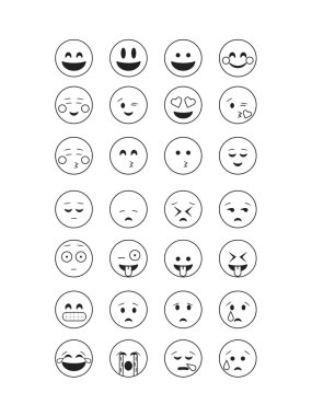 Siyah anahat ifade vektör kümesi