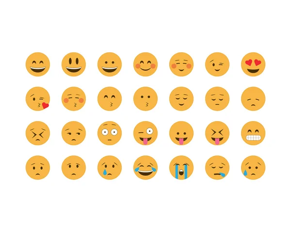 Set vektor emoticon - Stok Vektor