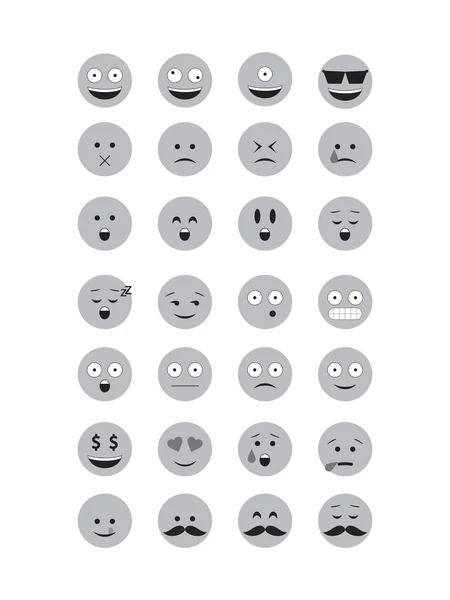 Vector Emoticon gris — Vector de stock