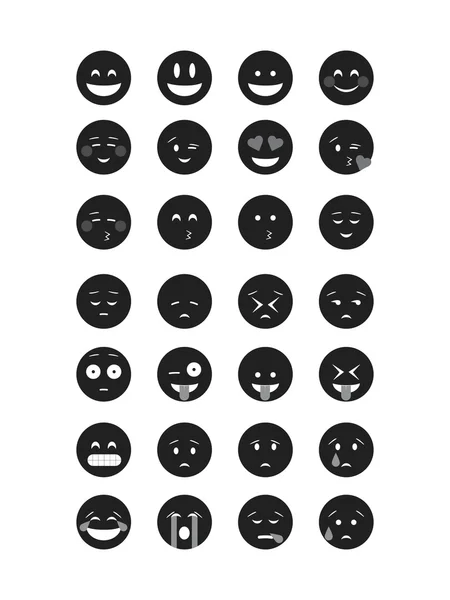 Negro Emoticon vector . — Vector de stock