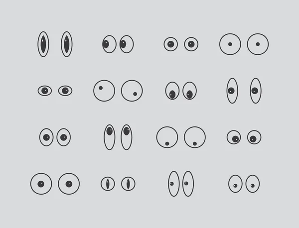 Conjunto de emoticonos oculares — Archivo Imágenes Vectoriales