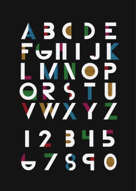 Renk alfabetik yazı tipleri ve numaraları.