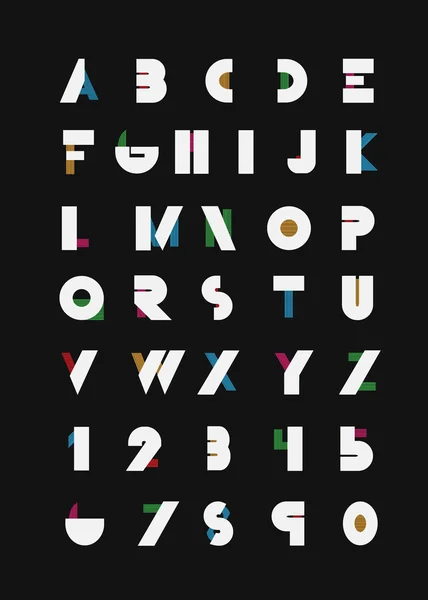 Barva abecední písma a čísla. — Stockový vektor