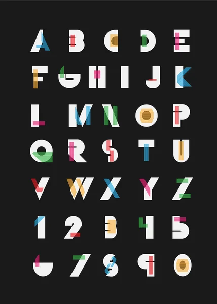彩色字母字体和数字. — 图库矢量图片