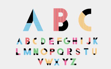 Siyah alfabetik yazı tipleri.