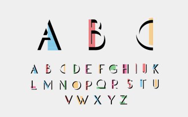 Siyah alfabetik yazı tipleri.