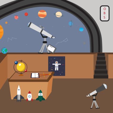 Astronomi vektör Icon Set.