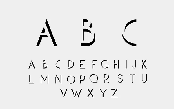 Zwarte alfabetische lettertypen . — Stockvector