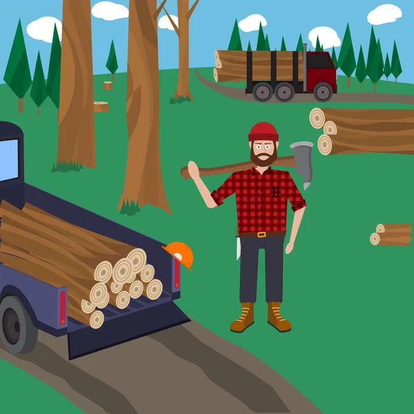 Lumberjack vector icon set — 图库矢量图片