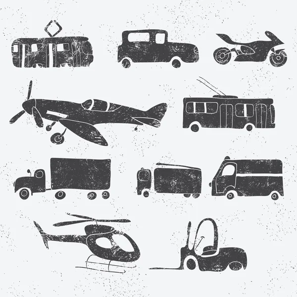 Juego de transporte vintage — Archivo Imágenes Vectoriales