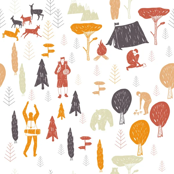 White camping pattern — Stock Vector